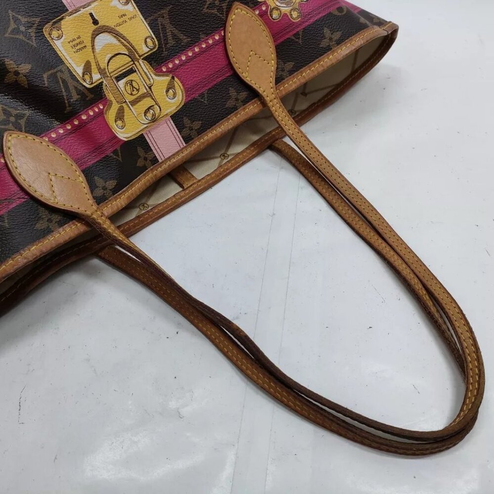 Louis Vuitton Brown and Pink Monogram Tote - Picture 9 of 12